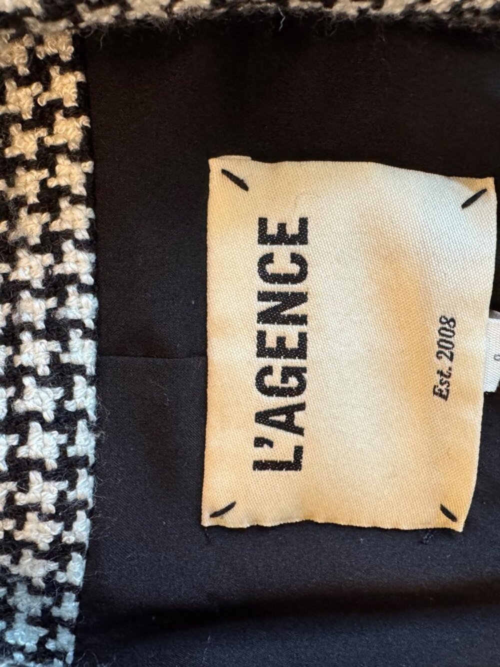 L'Agence Black & White Candra Houndstooth blazer. Size 0. Great condition - Picture 7 of 8
